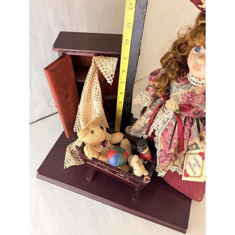 VTG DanDee Collectors Choice Porcelain Doll dressed Authentic Bear Toys Decor - Picture 8 of 16